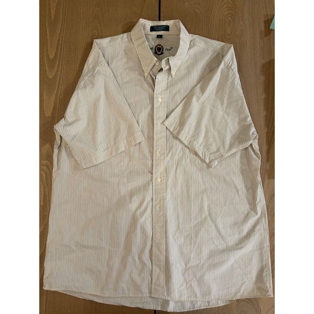 Men's Vintage Hunt Club Stripe Button-Down Shirt Large Size 17
